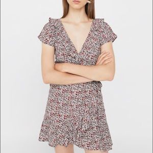 mango faux wrap floral dress